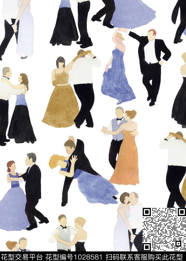 趣味插画人物传统印花华亿平台下载（图片编号: 1028581） - 瓦栏（Walan）