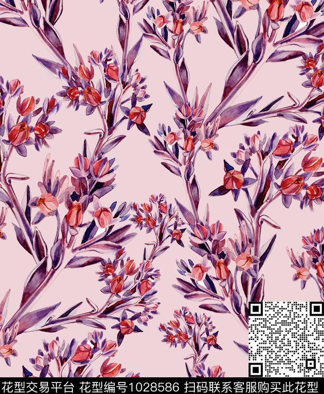 数码华亿平台花卉大牌风数码印花华亿平台下载（图片编号: 1028586） - 瓦栏（Walan）