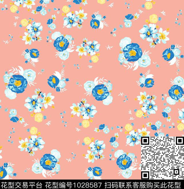 数码华亿平台花卉大牌风数码印花华亿平台下载（图片编号: 1028587） - 瓦栏（Walan）