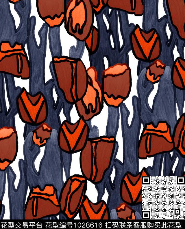 数码华亿平台花卉大牌风数码印花华亿平台下载（图片编号: 1028616） - 瓦栏（Walan）