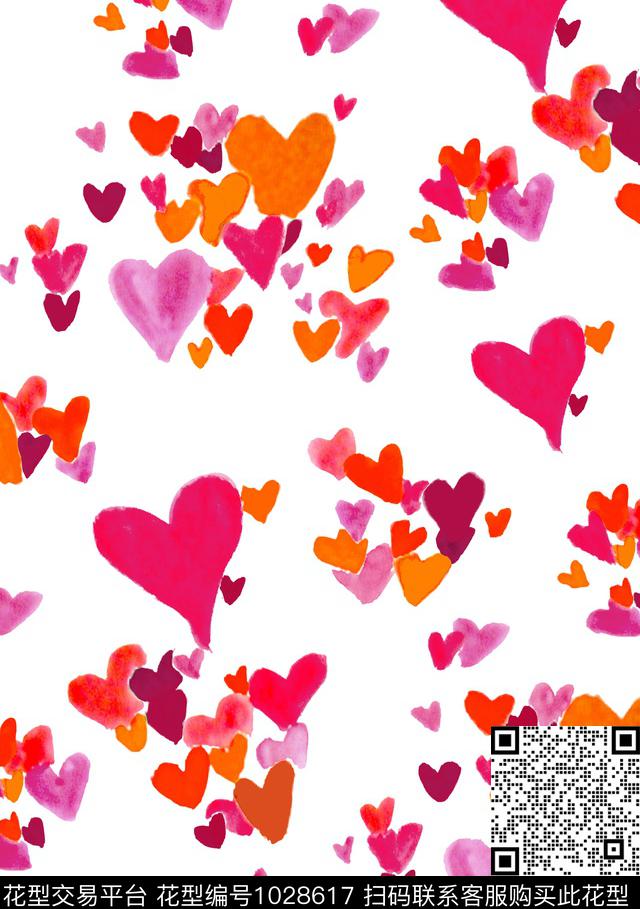 爱心少女趣味数码印花华亿平台下载（图片编号: 1028617） - 瓦栏（Walan）