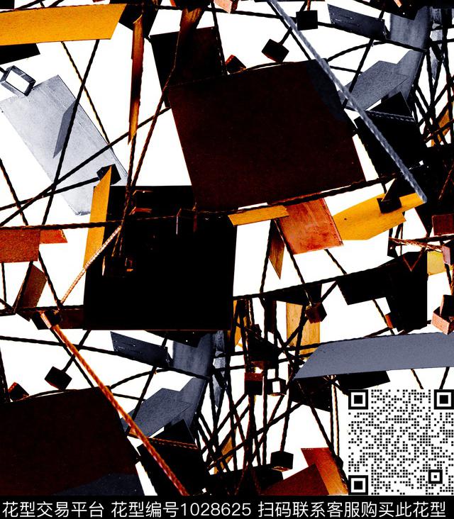 大牌风几何数码印花华亿平台下载（图片编号: 1028625） - 瓦栏（Walan）