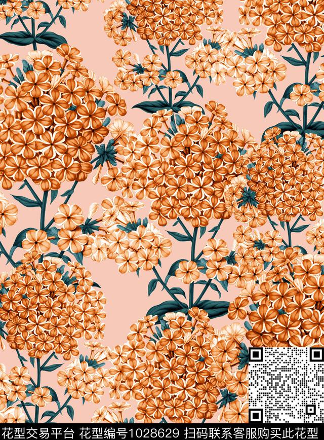 数码华亿平台花卉大牌风数码印花华亿平台下载（图片编号: 1028629） - 瓦栏（Walan）