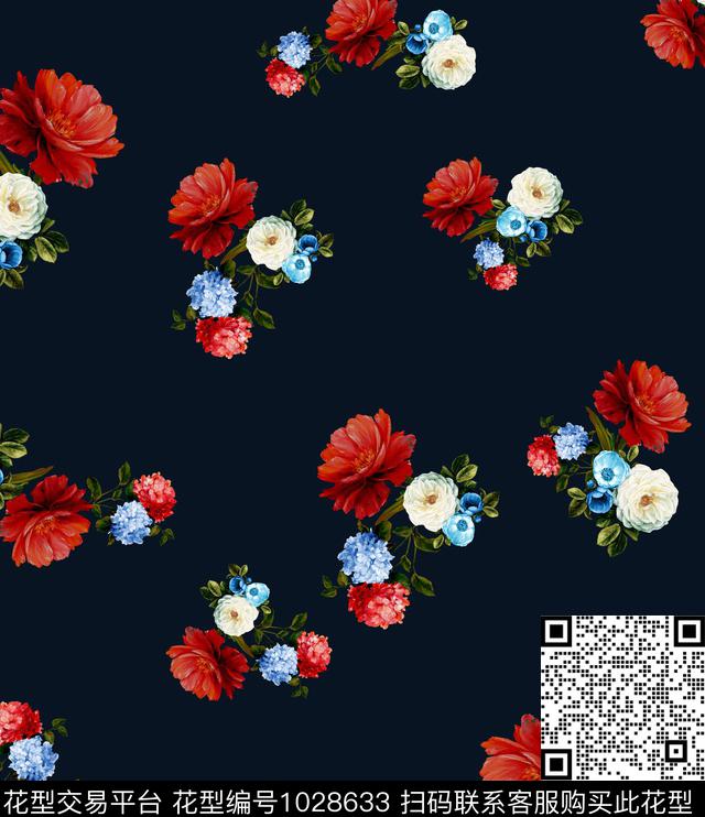 数码华亿平台花卉大牌风数码印花华亿平台下载（图片编号: 1028633） - 瓦栏（Walan）