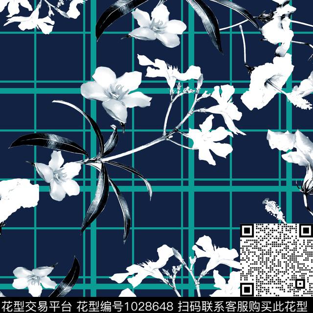 数码华亿平台大牌风几何花卉数码印花华亿平台下载（图片编号: 1028648） - 瓦栏（Walan）