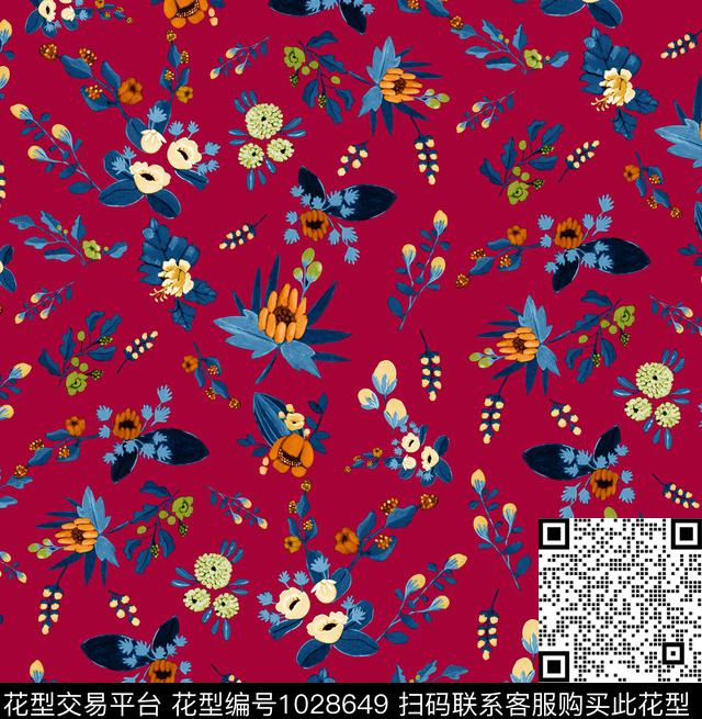 花卉小碎花数码印花华亿平台下载（图片编号: 1028649） - 瓦栏（Walan）