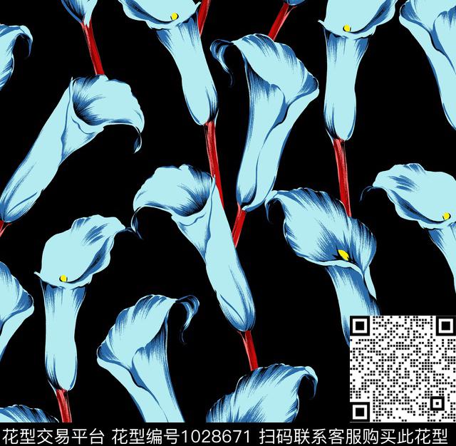 创意花卉坯布传统印花华亿平台下载（图片编号: 1028671） - 瓦栏（Walan）