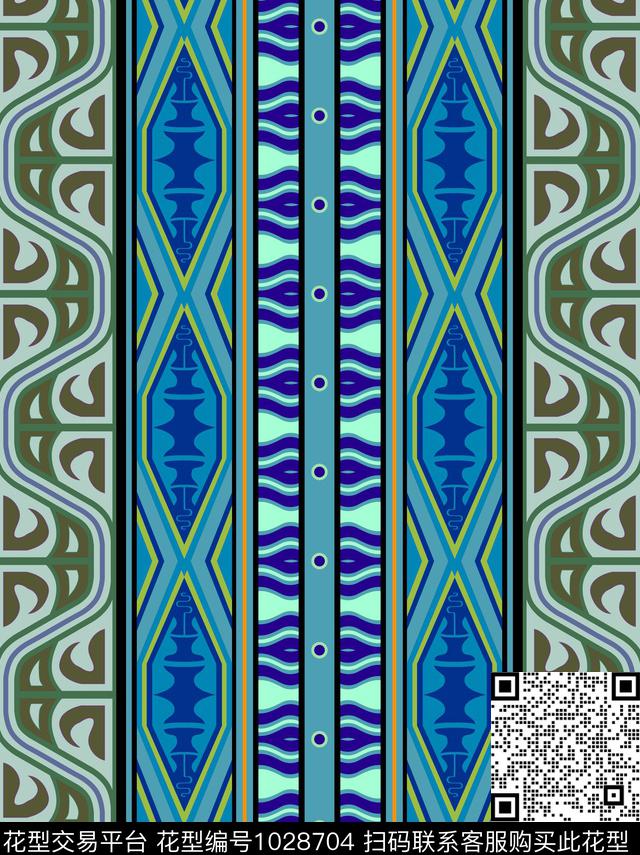 民族风潮牌古典纹样数码印花华亿平台下载（图片编号: 1028704） - 瓦栏（Walan）