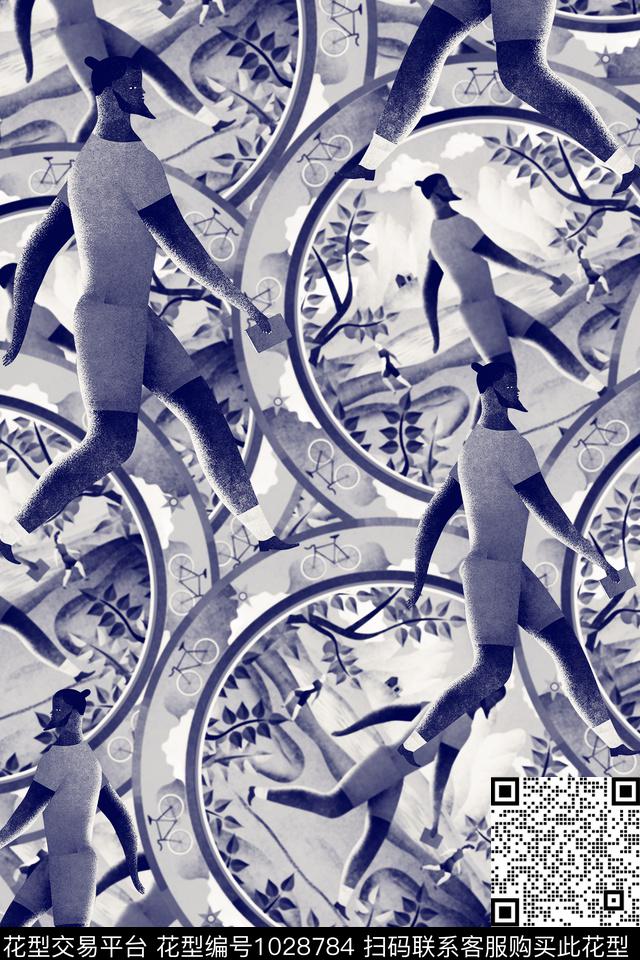男装几何北欧插画数码印花华亿平台下载（图片编号: 1028784） - 瓦栏（Walan）