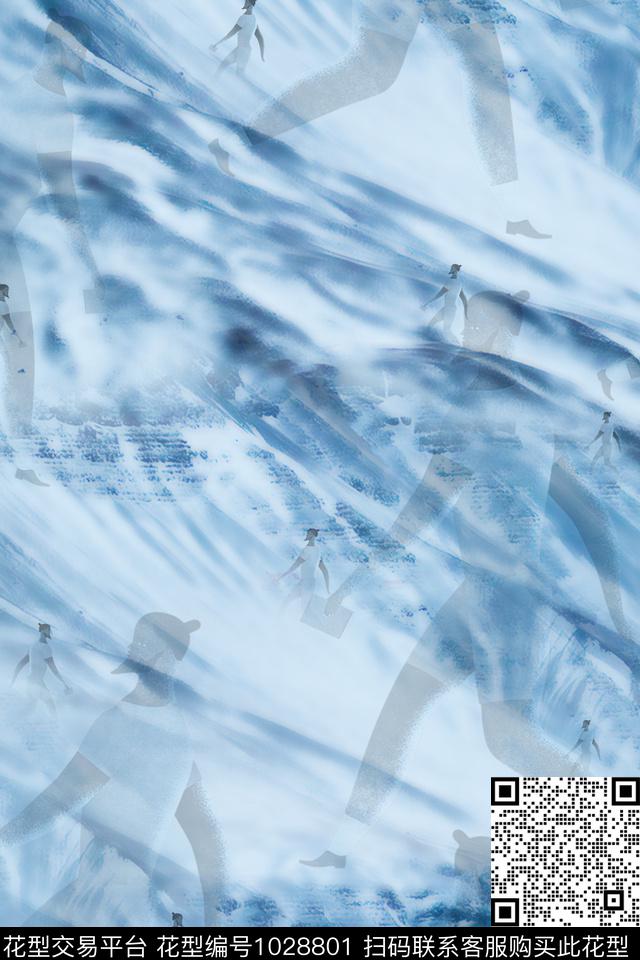 趣味肌理人物数码印花华亿平台下载（图片编号: 1028801） - 瓦栏（Walan）