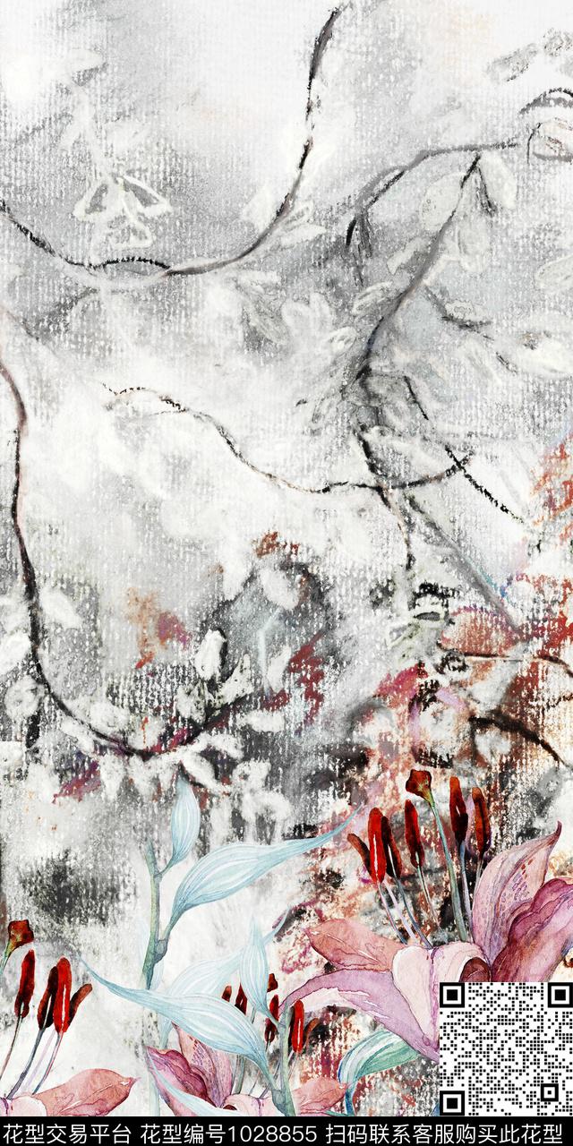 民族风定位花花卉数码印花华亿平台下载（图片编号: 1028855） - 瓦栏（Walan）