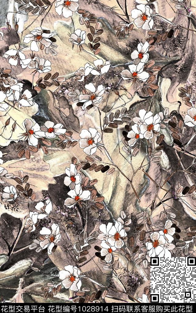 数码华亿平台民族风小碎花数码印花华亿平台下载（图片编号: 1028914） - 瓦栏（Walan）