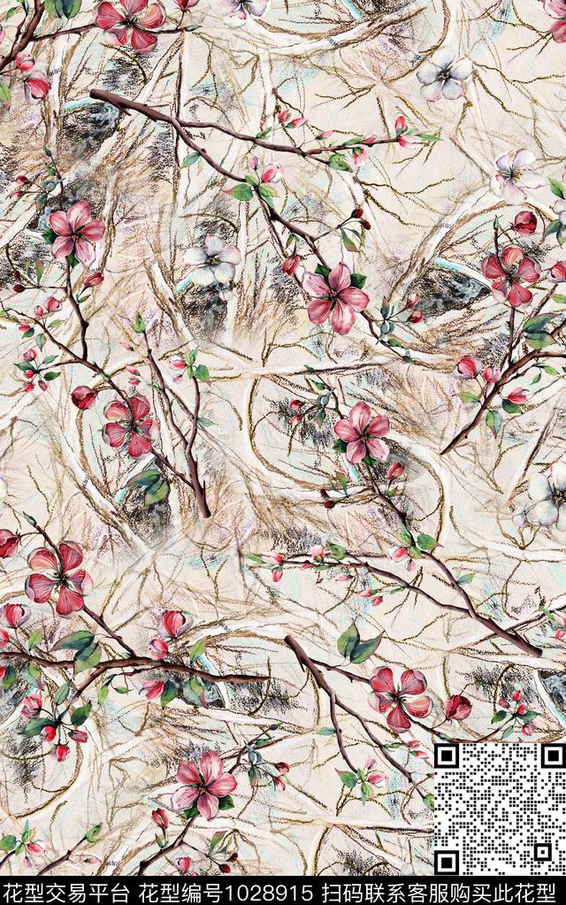 数码华亿平台民族风小碎花数码印花华亿平台下载（图片编号: 1028915） - 瓦栏（Walan）