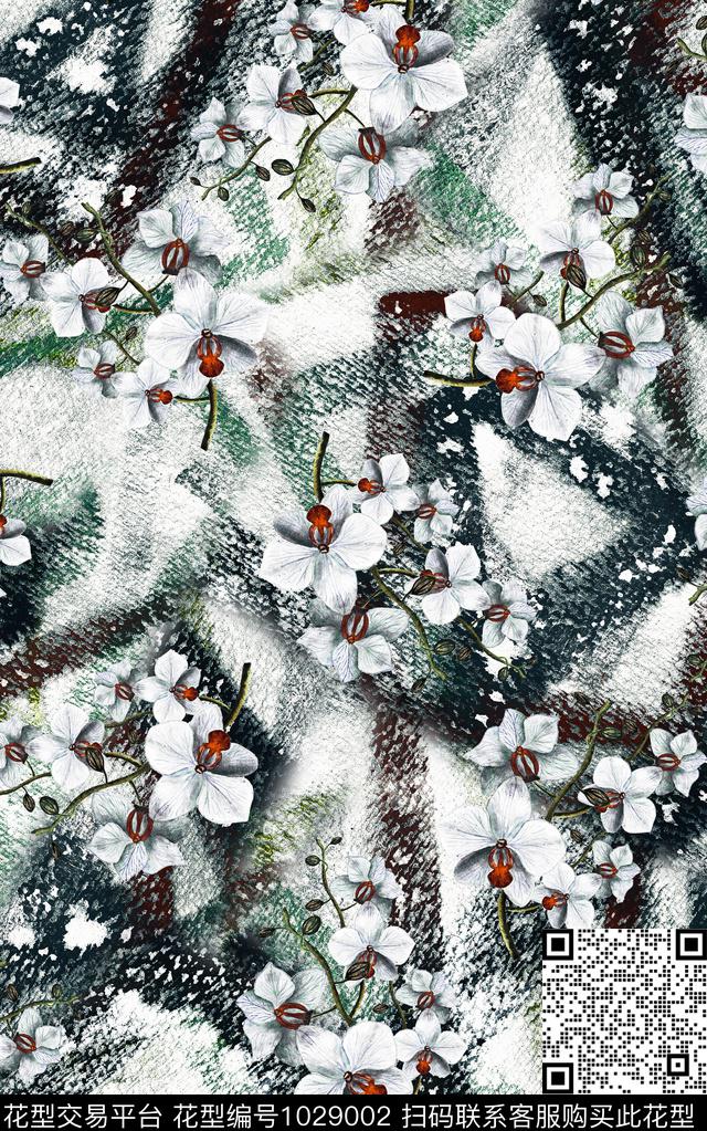 民族风花卉复古数码印花华亿平台下载（图片编号: 1029002） - 瓦栏（Walan）