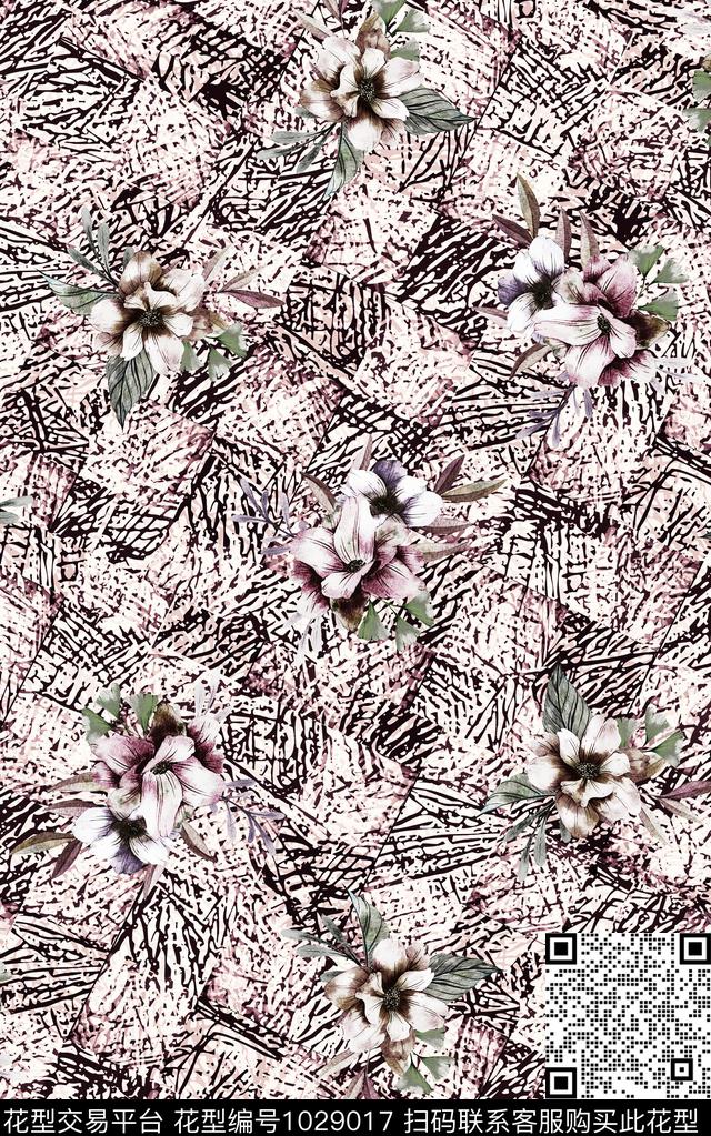 民族风花卉几何数码印花华亿平台下载（图片编号: 1029017） - 瓦栏（Walan）