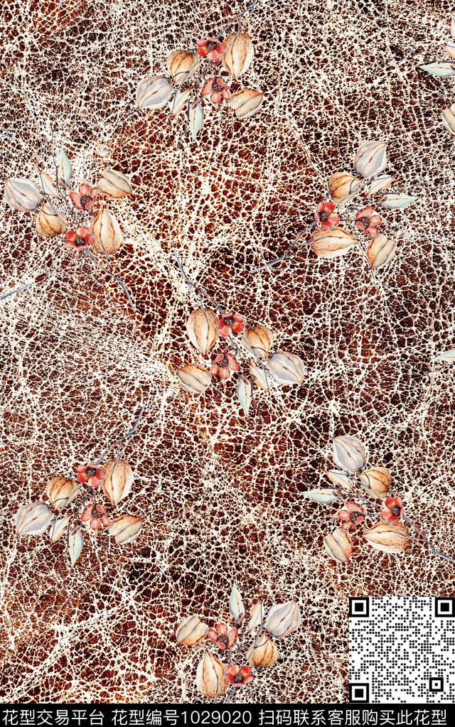 民族风花卉复古数码印花华亿平台下载（图片编号: 1029020） - 瓦栏（Walan）