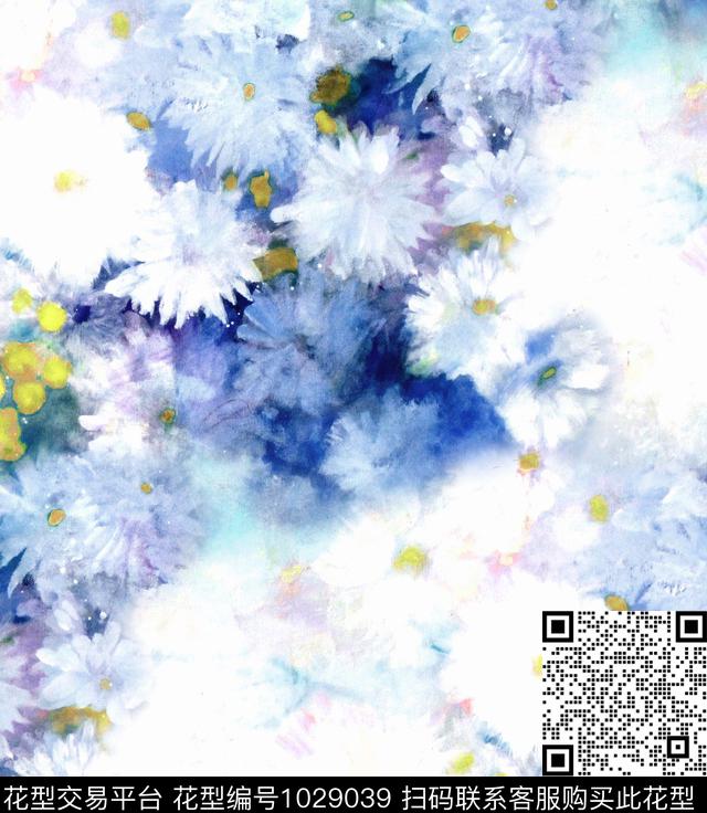 数码华亿平台花卉大牌风数码印花华亿平台下载（图片编号: 1029039） - 瓦栏（Walan）