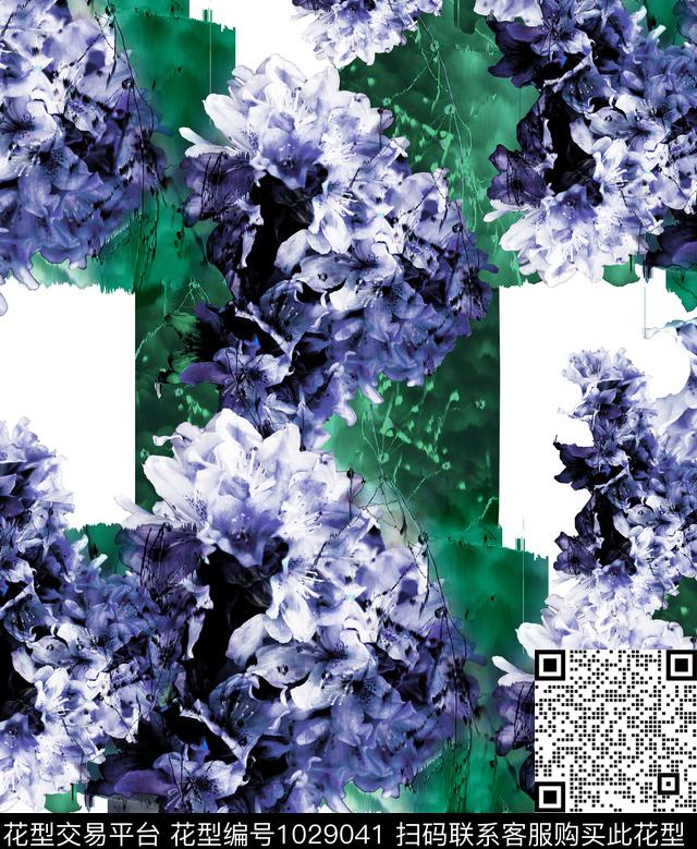 数码华亿平台花卉大牌风数码印花华亿平台下载（图片编号: 1029041） - 瓦栏（Walan）