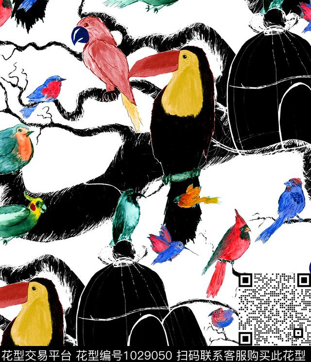 数码华亿平台花卉大牌风数码印花华亿平台下载（图片编号: 1029050） - 瓦栏（Walan）