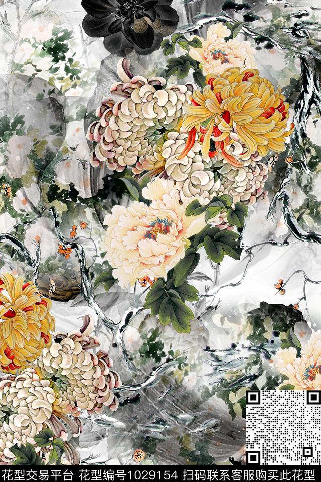 中国风数码印花华亿平台下载（图片编号: 1029154） - 瓦栏（Walan）