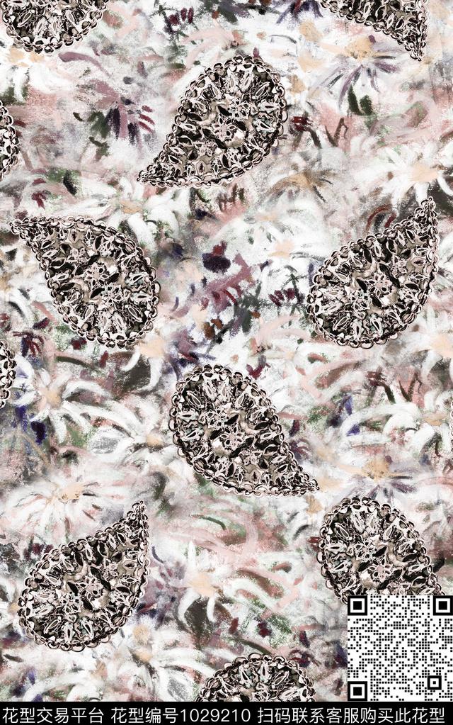 数码华亿平台民族风花卉数码印花华亿平台下载（图片编号: 1029210） - 瓦栏（Walan）