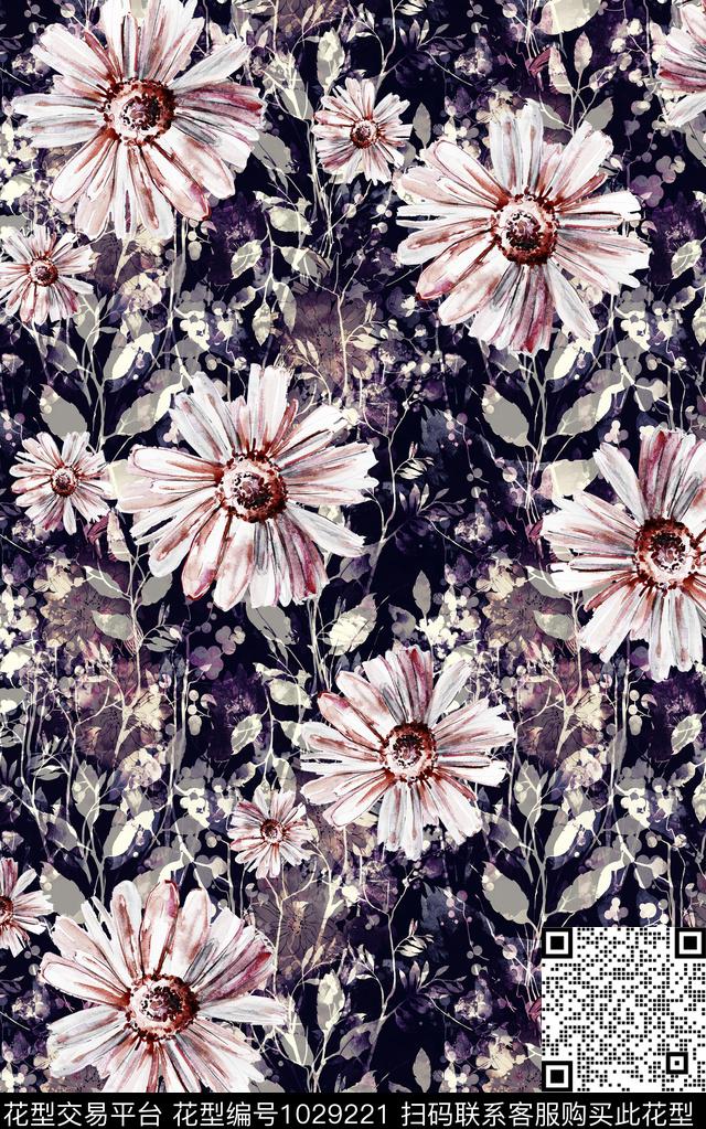 民族风花卉复古数码印花华亿平台下载（图片编号: 1029221） - 瓦栏（Walan）