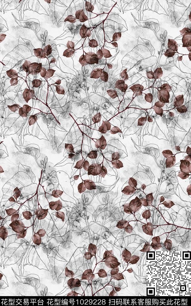 民族风花卉复古数码印花华亿平台下载（图片编号: 1029228） - 瓦栏（Walan）