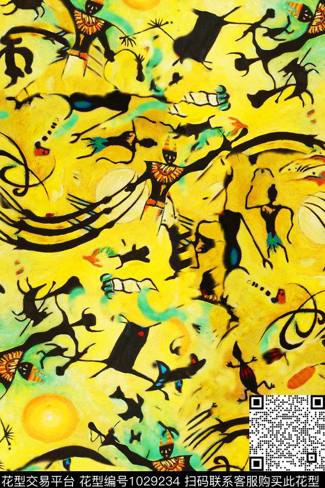 趣味肌理几何数码印花华亿平台下载（图片编号: 1029234） - 瓦栏（Walan）