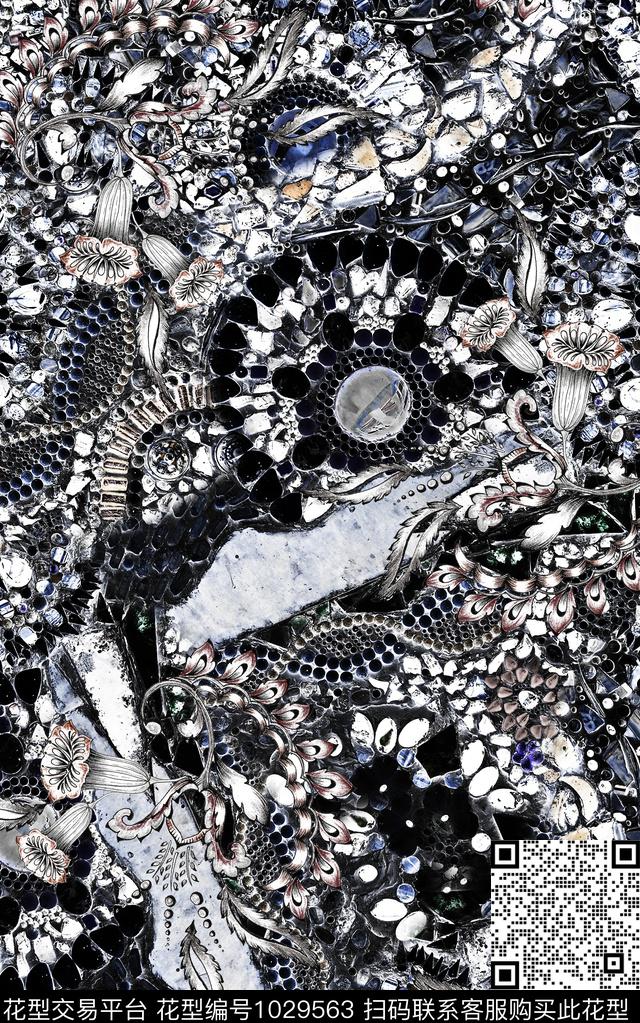 数码华亿平台民族风花卉数码印花华亿平台下载（图片编号: 1029563） - 瓦栏（Walan）