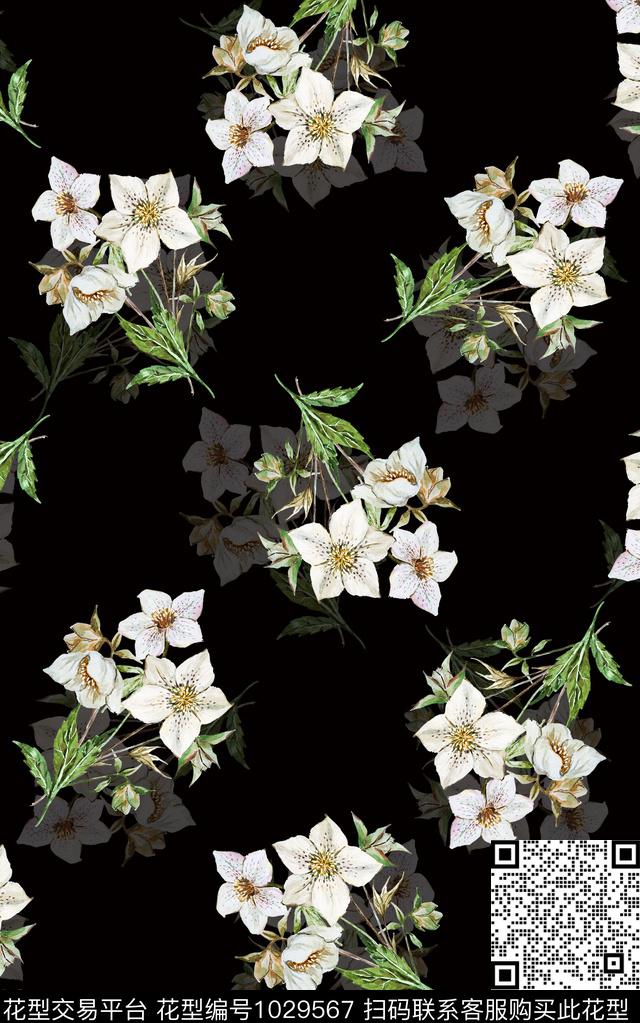 数码华亿平台民族风花卉数码印花华亿平台下载（图片编号: 1029567） - 瓦栏（Walan）