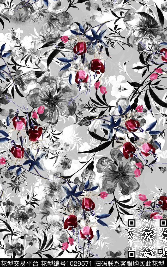 数码华亿平台民族风花卉数码印花华亿平台下载（图片编号: 1029571） - 瓦栏（Walan）