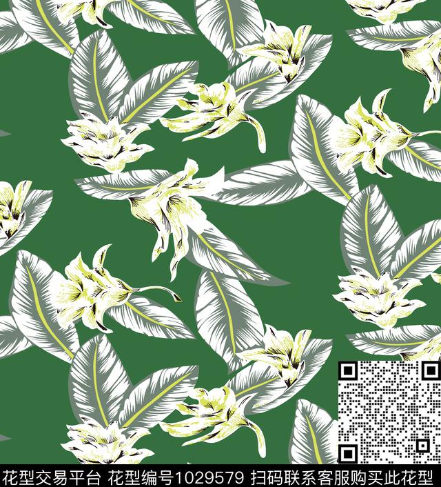 线条花卉绿植树叶花卉传统印花华亿平台下载（图片编号: 1029579） - 瓦栏（Walan）