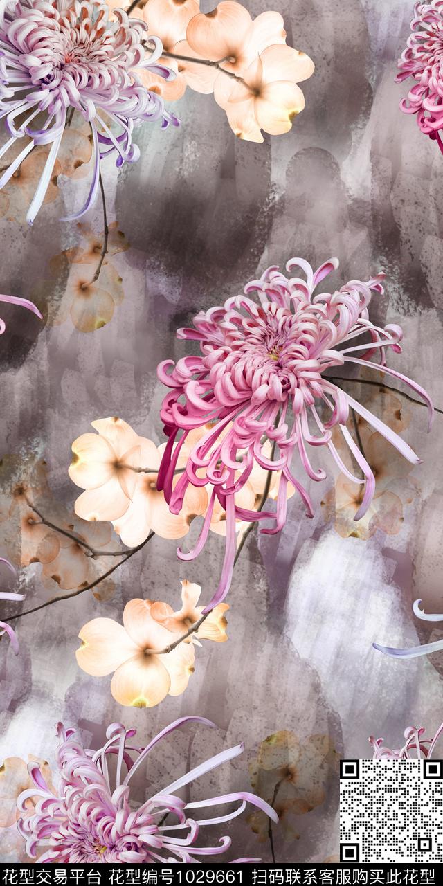 数码华亿平台花卉肌理底纹数码印花华亿平台下载（图片编号: 1029661） - 瓦栏（Walan）