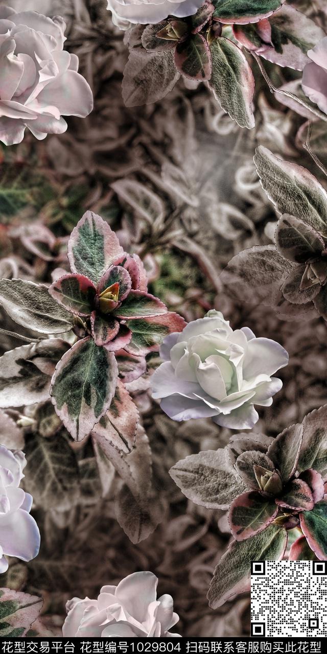 数码华亿平台花卉大牌风数码印花华亿平台下载（图片编号: 1029804） - 瓦栏（Walan）