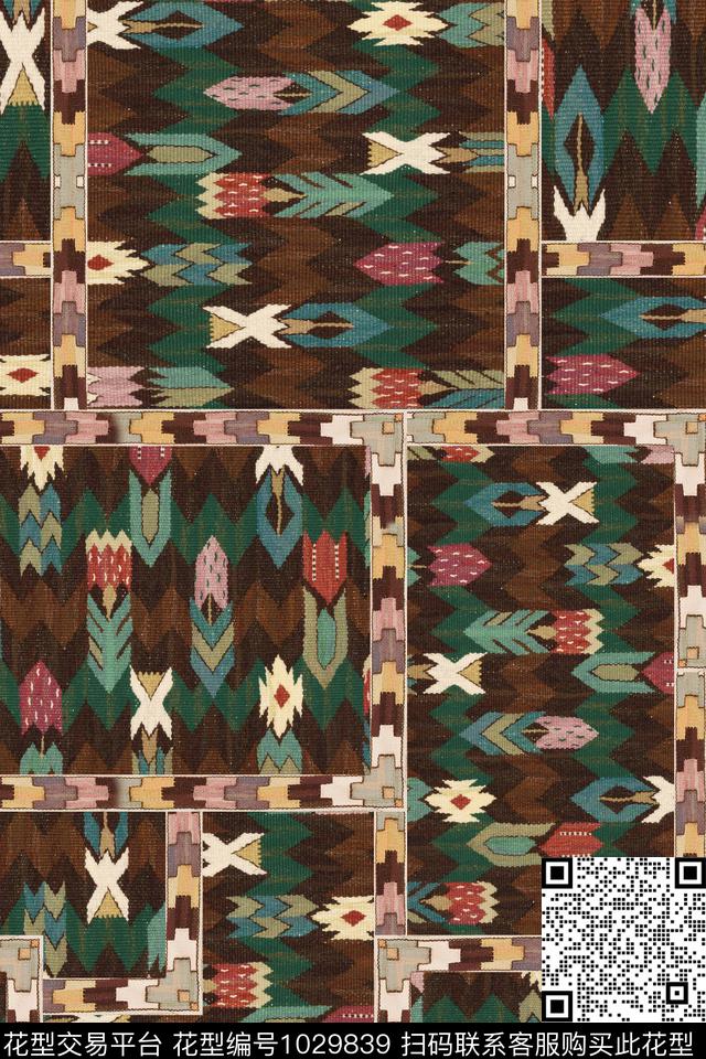 民族风女装几何数码印花华亿平台下载（图片编号: 1029839） - 瓦栏（Walan）