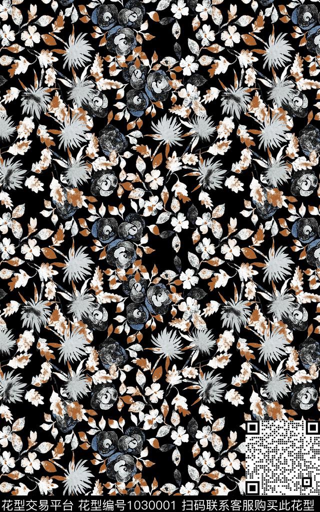 数码华亿平台民族风花卉数码印花华亿平台下载（图片编号: 1030001） - 瓦栏（Walan）
