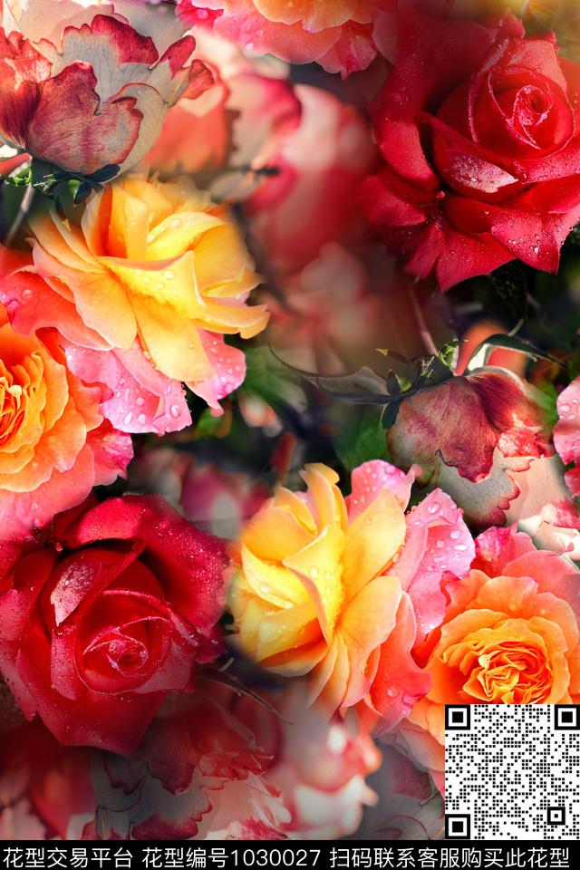 花卉年轻女性照片花卉数码印花华亿平台下载（图片编号: 1030027） - 瓦栏（Walan）