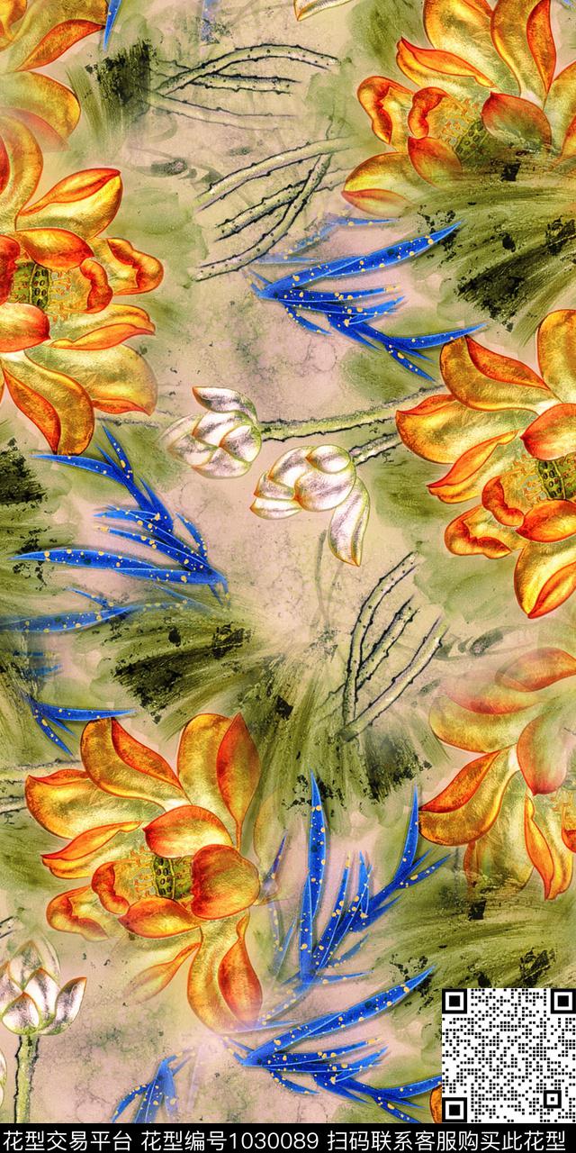 数码华亿平台花卉女装数码印花华亿平台下载（图片编号: 1030089） - 瓦栏（Walan）