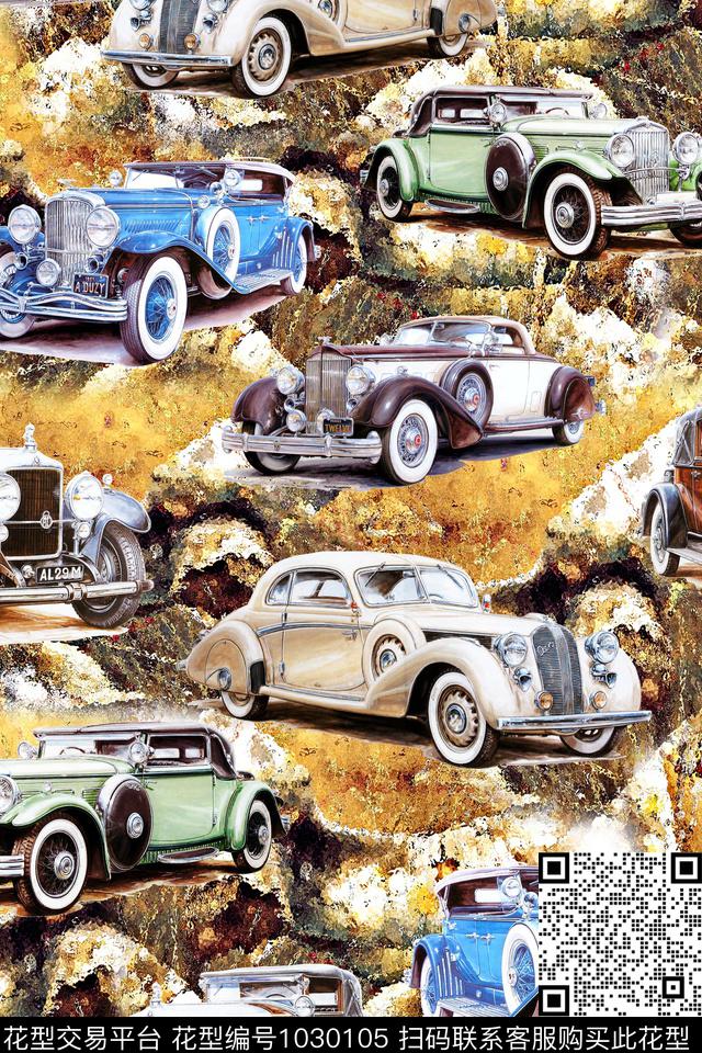欧洲混合拼接名车数码印花华亿平台下载（图片编号: 1030105） - 瓦栏（Walan）