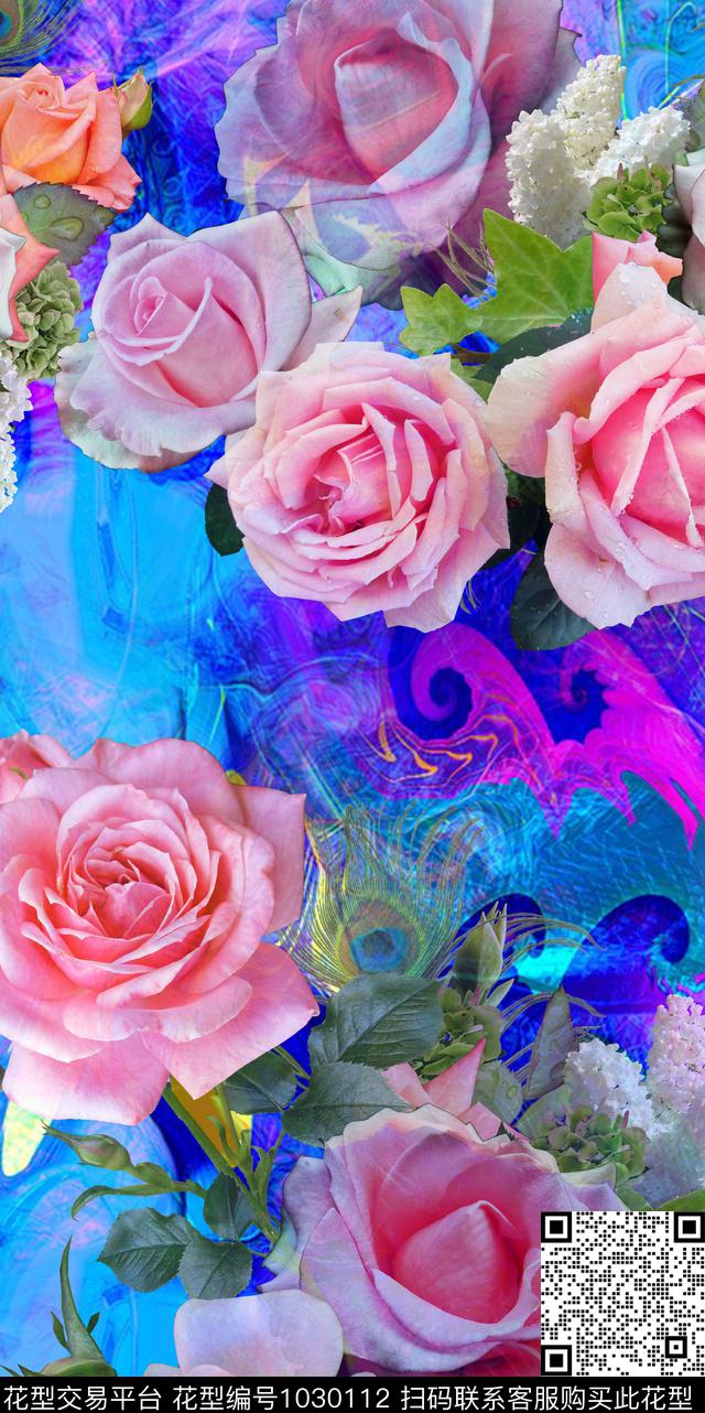 混合拼接大牌风民族风数码印花华亿平台下载（图片编号: 1030112） - 瓦栏（Walan）