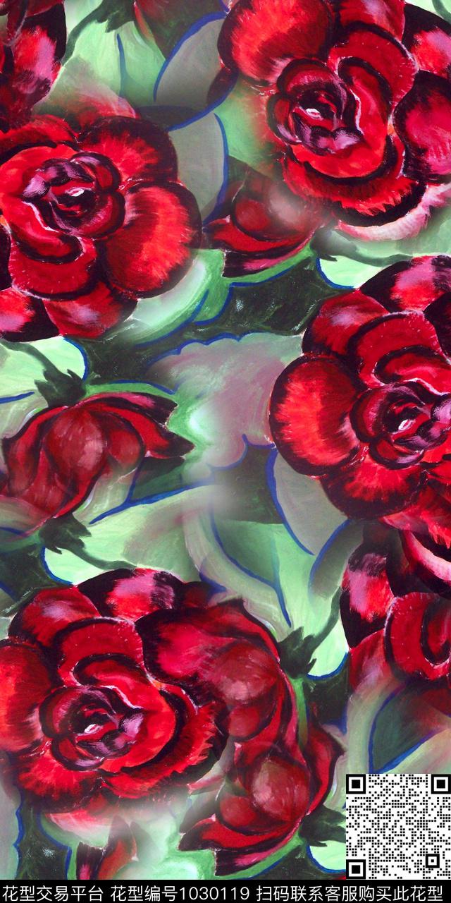 数码华亿平台花卉女装数码印花华亿平台下载（图片编号: 1030119） - 瓦栏（Walan）