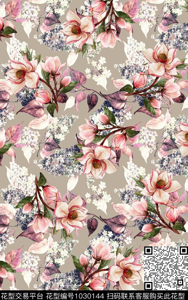 数码华亿平台民族风花卉数码印花华亿平台下载（图片编号: 1030144） - 瓦栏（Walan）