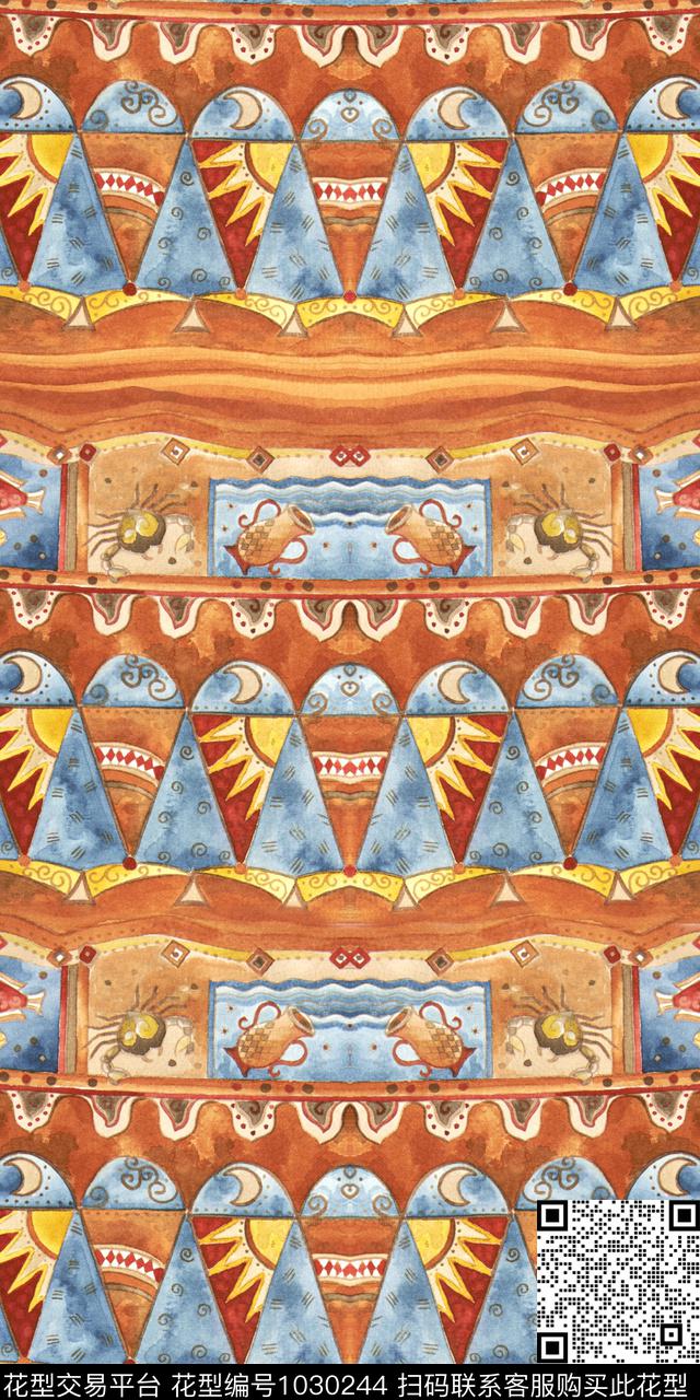 数码华亿平台民族风大牌风数码印花华亿平台下载（图片编号: 1030244） - 瓦栏（Walan）