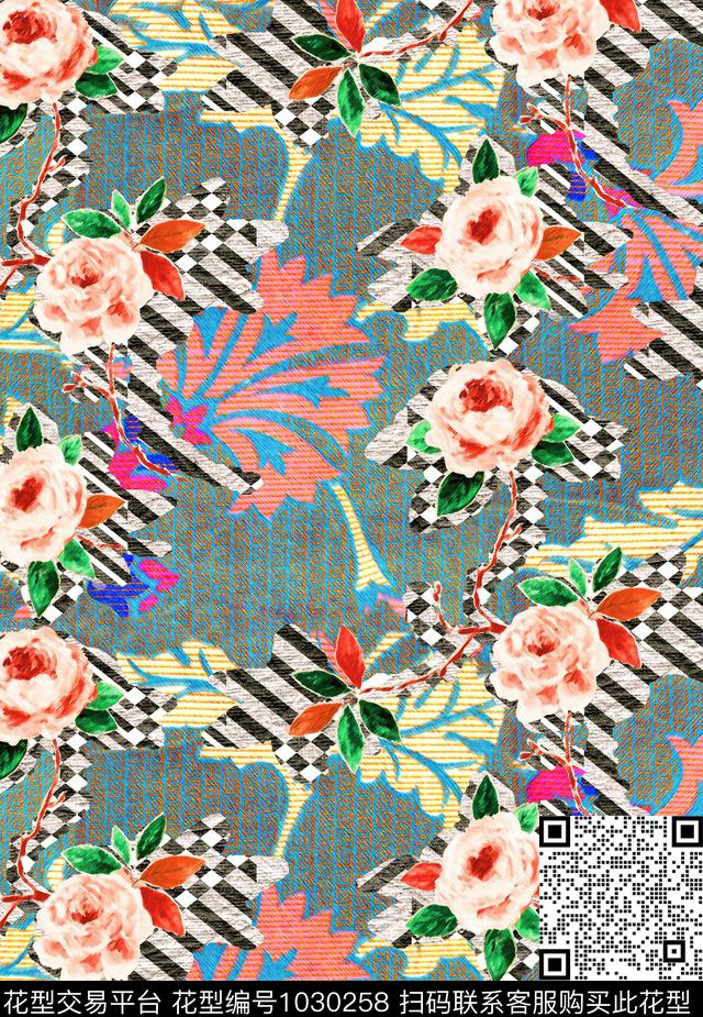 数码华亿平台花卉女装数码印花华亿平台下载（图片编号: 1030258） - 瓦栏（Walan）