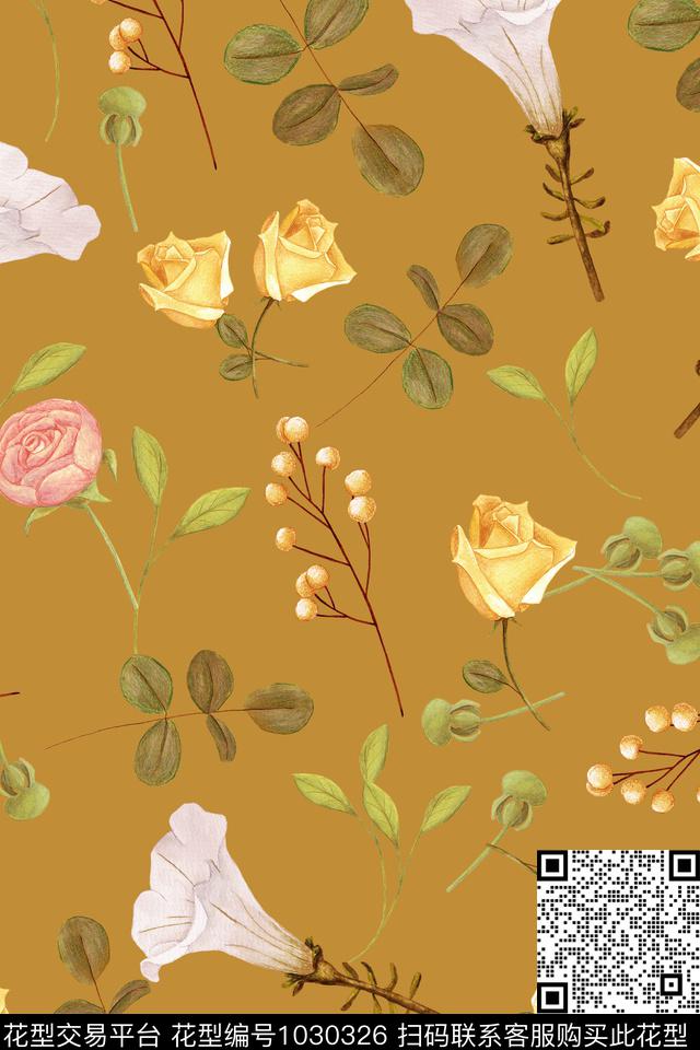 数码华亿平台小碎花花卉数码印花华亿平台下载（图片编号: 1030326） - 瓦栏（Walan）