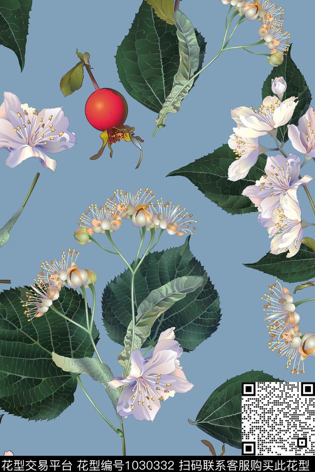 数码华亿平台花卉大牌风数码印花华亿平台下载（图片编号: 1030332） - 瓦栏（Walan）