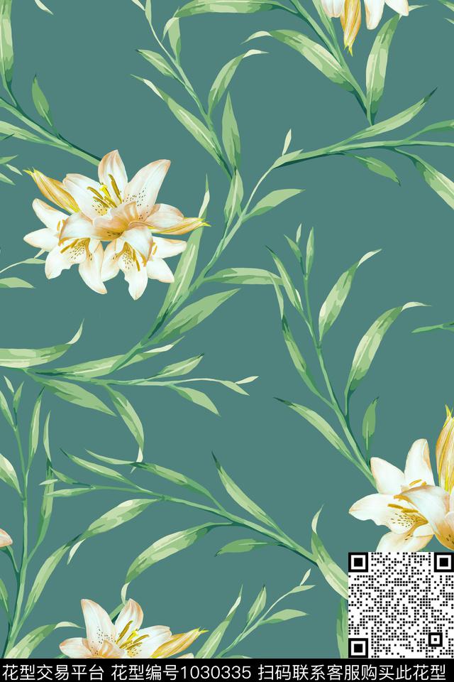 数码华亿平台小碎花花卉数码印花华亿平台下载（图片编号: 1030335） - 瓦栏（Walan）