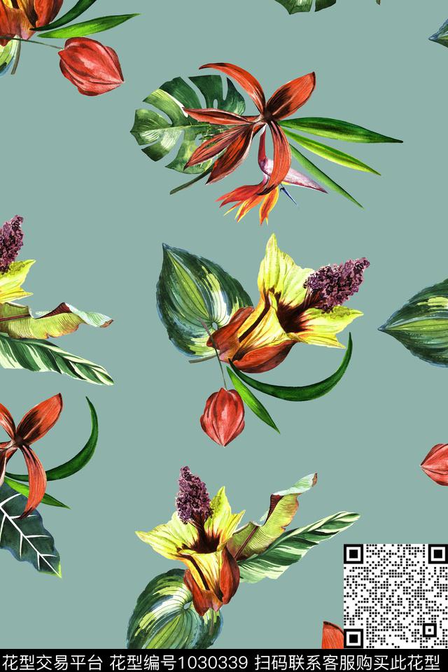 数码华亿平台小碎花花卉数码印花华亿平台下载（图片编号: 1030339） - 瓦栏（Walan）