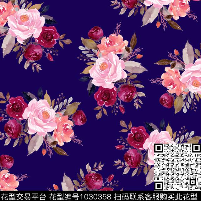 数码华亿平台黑底花卉民族风数码印花华亿平台下载（图片编号: 1030358） - 瓦栏（Walan）