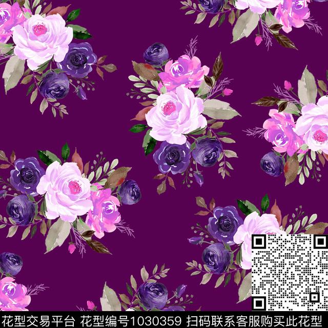 数码华亿平台黑底花卉民族风数码印花华亿平台下载（图片编号: 1030359） - 瓦栏（Walan）